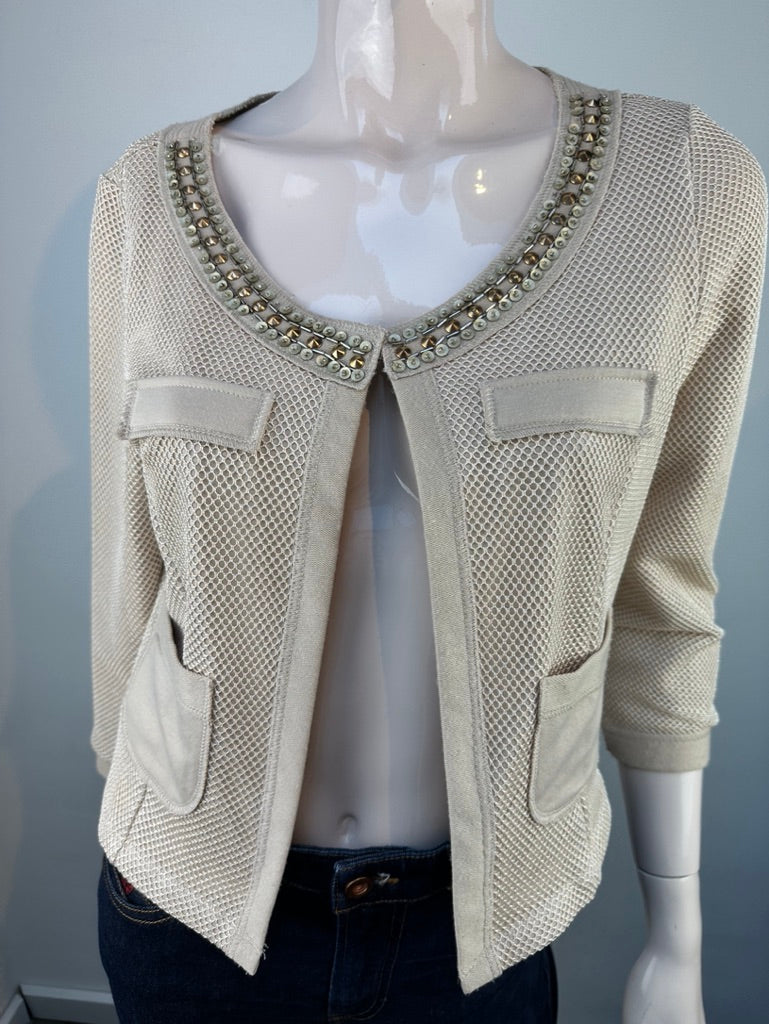AIRFIELD - Vest - lichtbeige, opengewerkt mesh, zonder sluiting - S