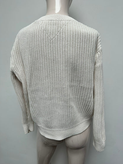 Tommy Hilfiger crème kabeltrui maat S