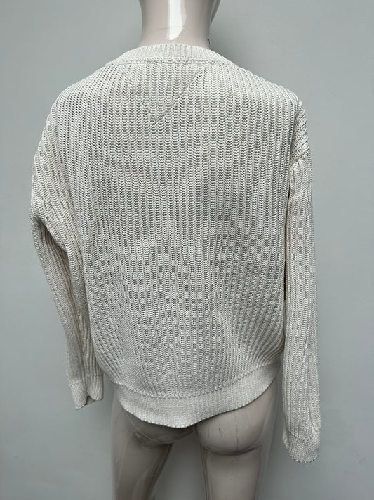 Tommy Hilfiger crème kabeltrui maat S