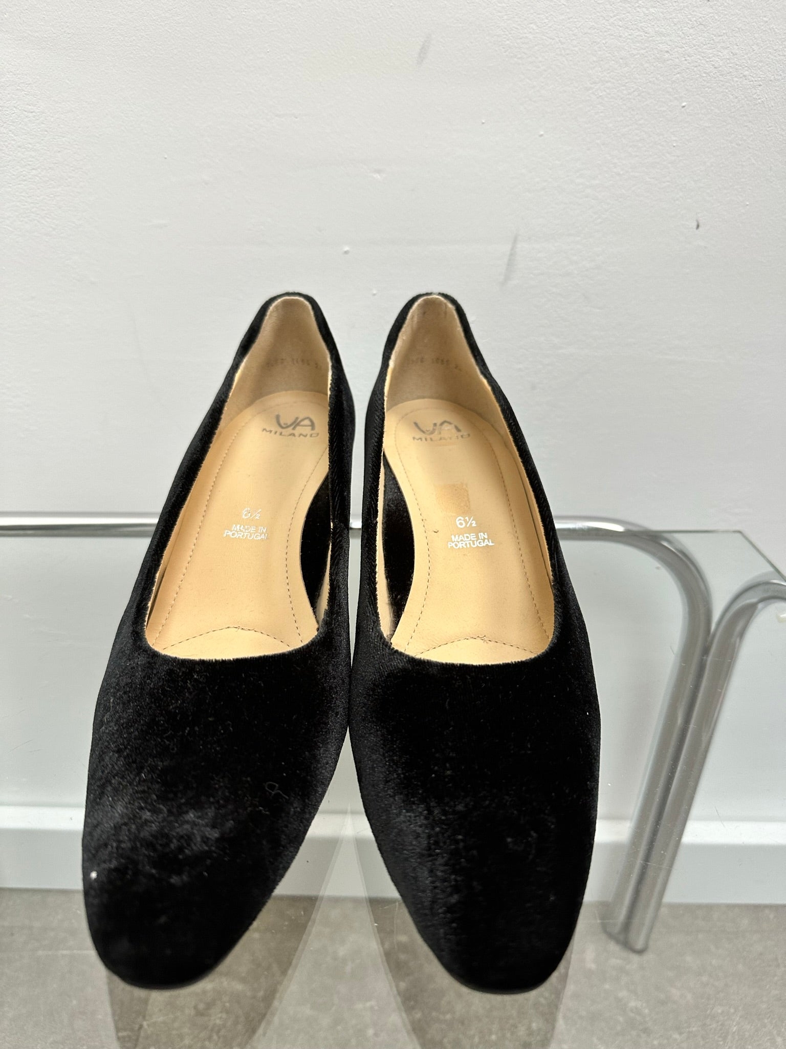 Zwarte fluwelen pumps Via Milano maat 6,5