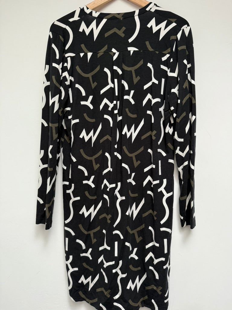 ZOSO - Tuniek - abstracte print, ritsdetails op de schouders, lange mouwen - M
