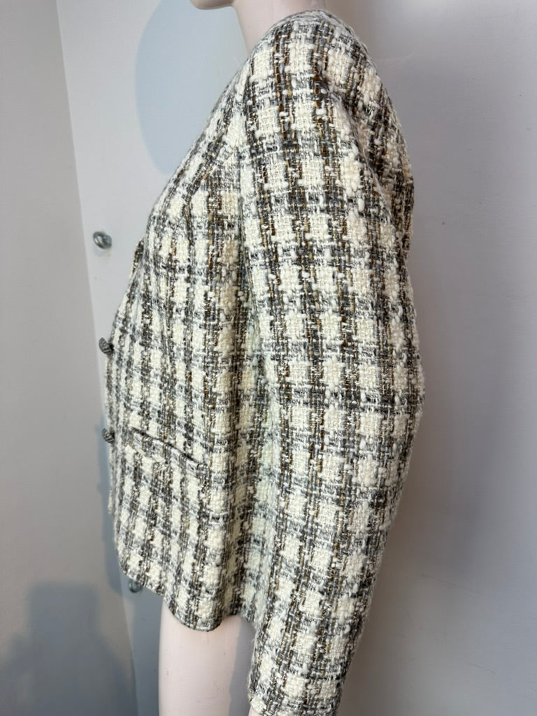 Mona beige houndstooth blazer maat 42