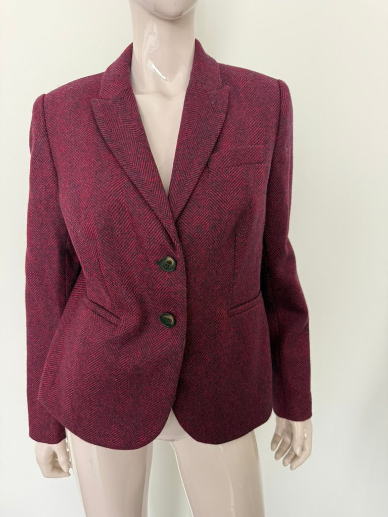 Boden - Blazer - bordeaux, visgraatpatroon, 2-knoops sluiting - M