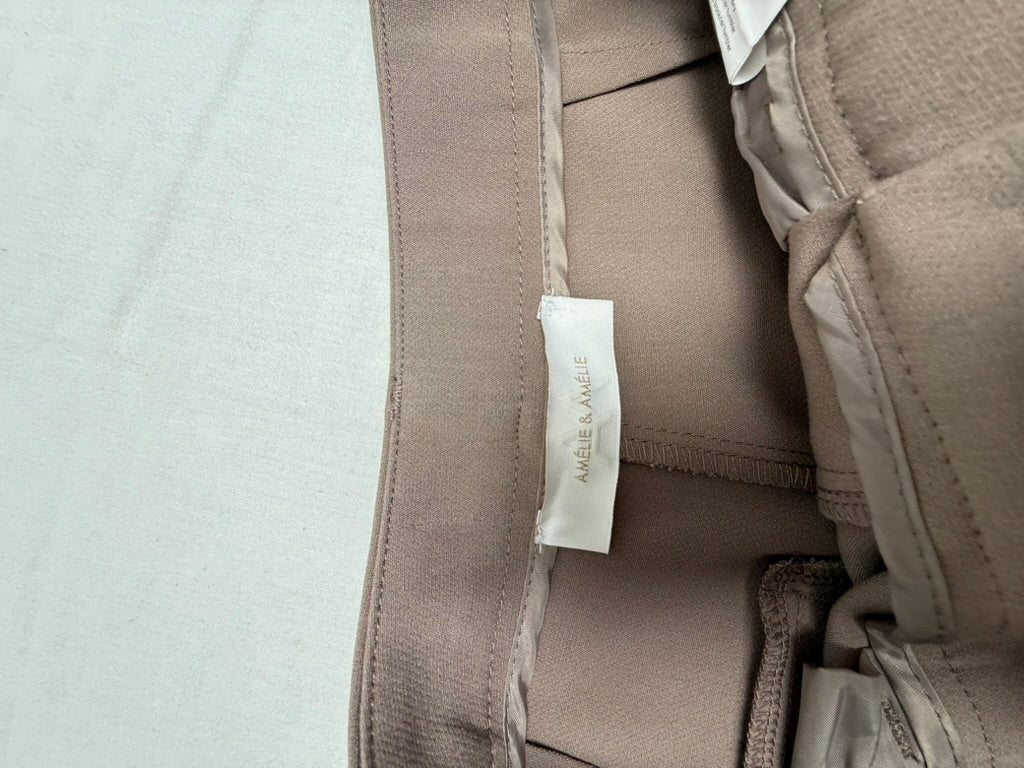 AMÉLIE & AMÉLIE - Broek - taupe, hoge taille, wijde rechte pijp - M