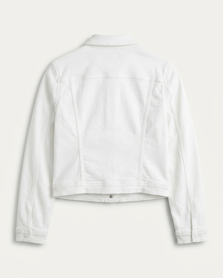 Jas - wit, denim, knoopsluiting
