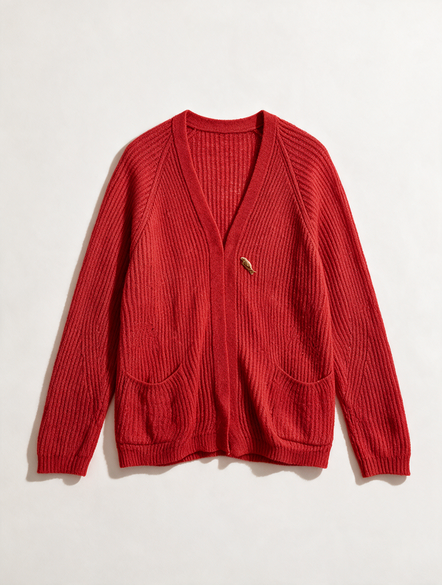 Fabienne Chapot - Vest - rood, gebreid, V-hals - L