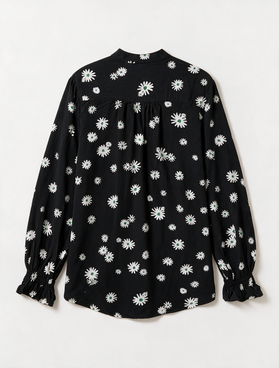 Fabienne Chapot - Blouse - zwart, madeliefjesprint, lange mouw - L