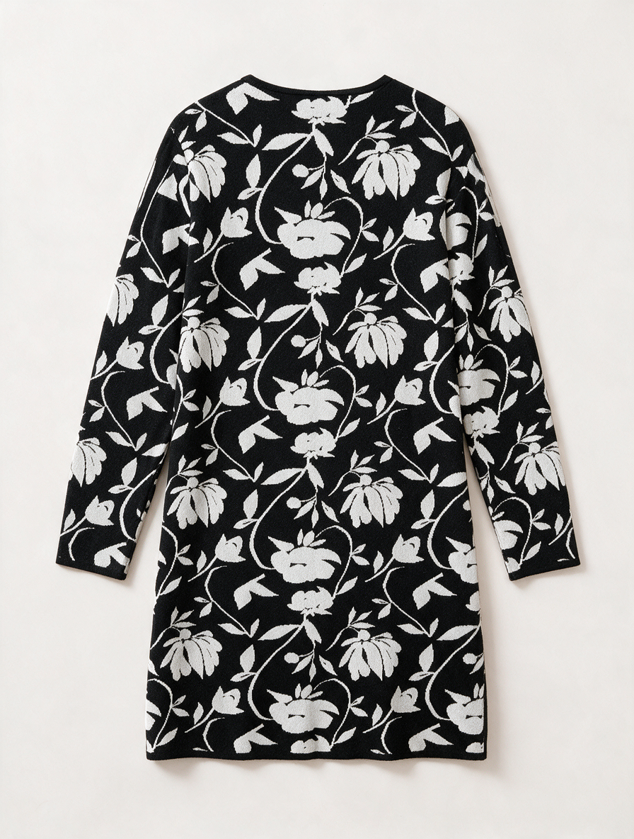 ZOSO - Vest - zwart-wit, bloemenprint, zonder sluiting - S