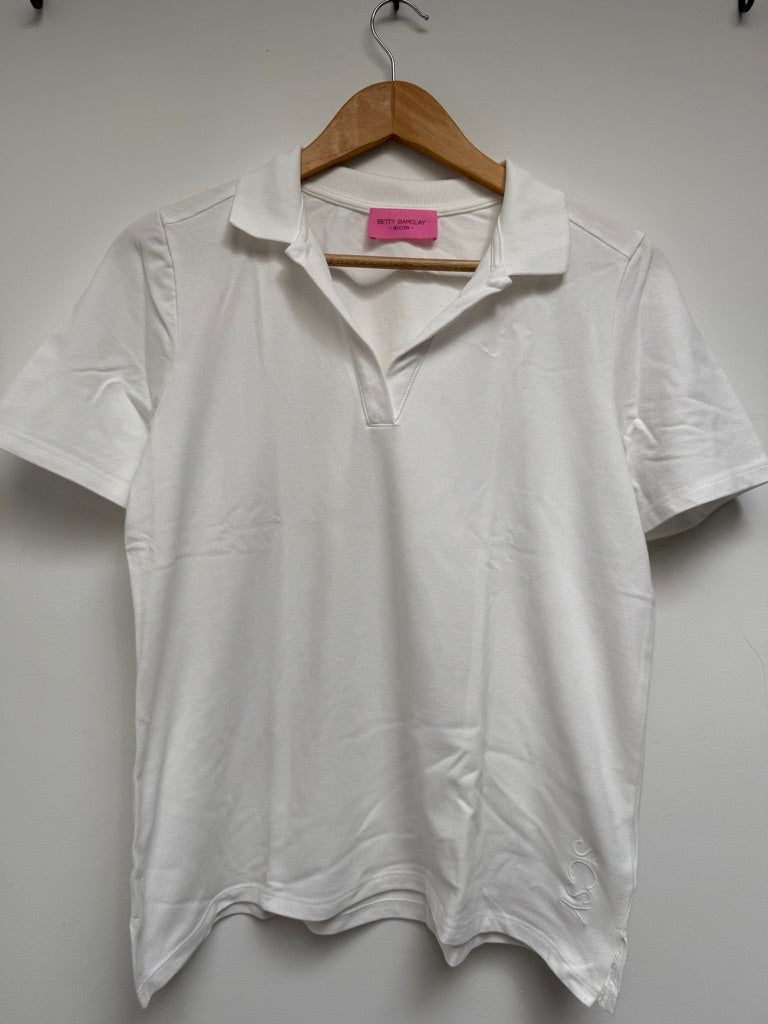Betty Barclay - Polo - wit, V-hals, zonder knopen - S