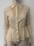 SPORTMAX CODE - Blouse - beige, decoratieve stiksels, knoopsluiting maat 36