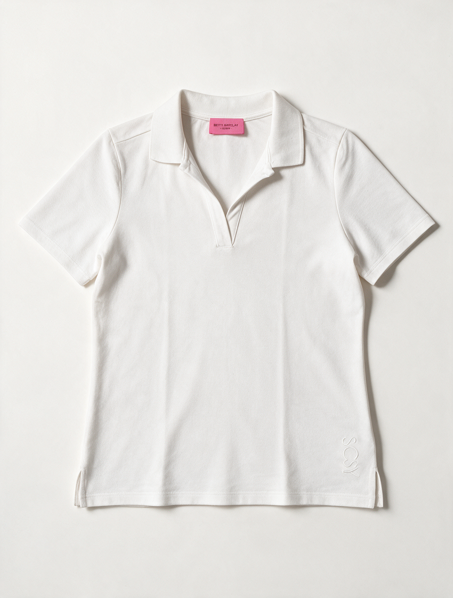 Betty Barclay - Polo - wit, V-hals, zonder knopen - S