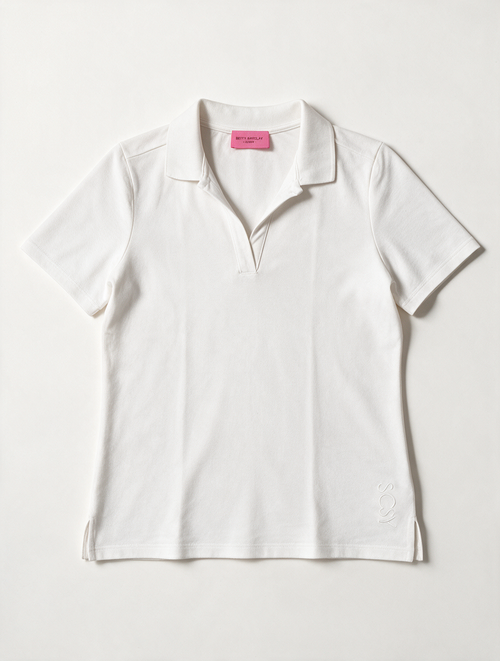 Betty Barclay - Polo - wit, V-hals, zonder knopen - S