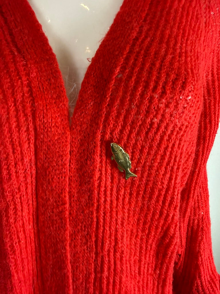 Fabienne Chapot - Vest - rood, gebreid, V-hals - L