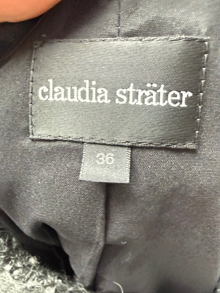 Claudia Sträter - Blazer - grijs, boucléstof, knoopsluiting - S