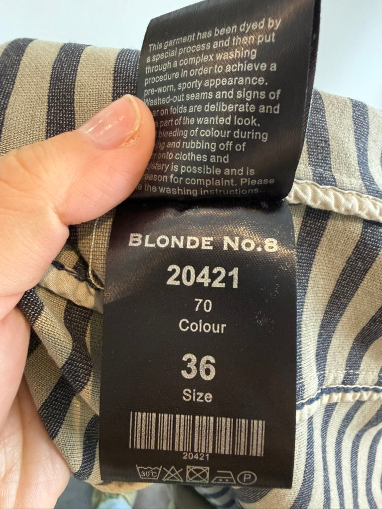 Blonde No.8 - Blazer - gestreept, beige en blauw, drie knopen - S
