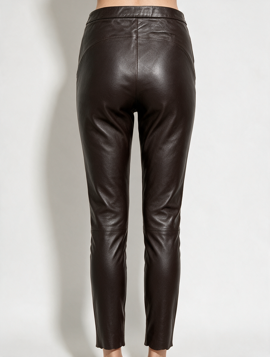 DANTE 6 - Broek - zwart lamsleer, elastische tailleband, zonder sluiting maat XS