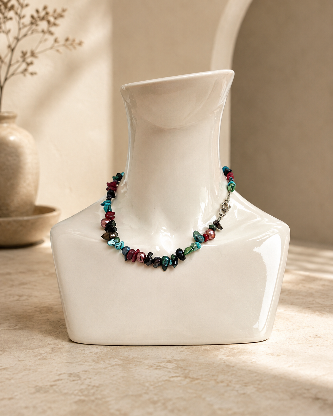 Ketting met gekleurde kralen Multicolor