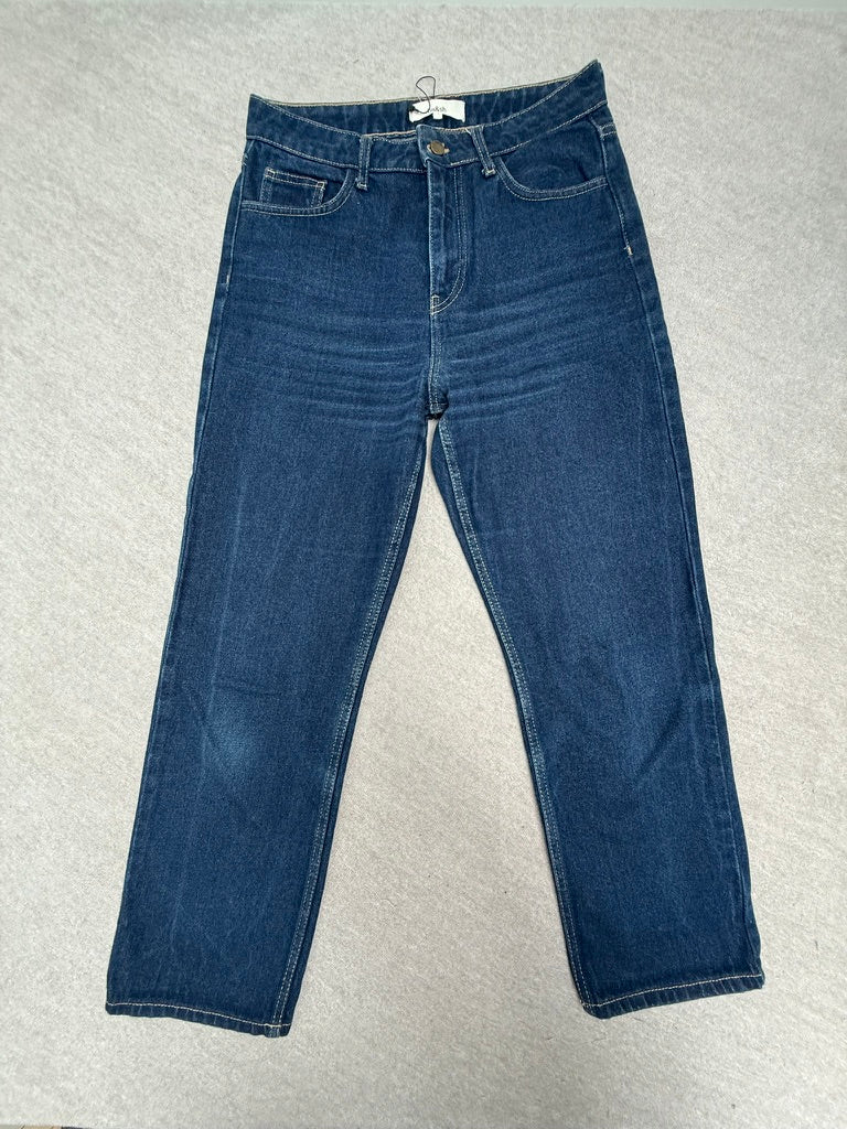 ba&sh jeans maat 1 – donkerblauwe straight fit denim - 100% katoen