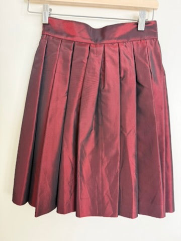 Alain Manoukian Paris - Rok - bordeaux, plooirok, strikdetail - XS