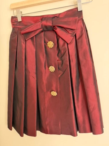 Alain Manoukian Paris - Rok - bordeaux, plooirok, strikdetail - XS