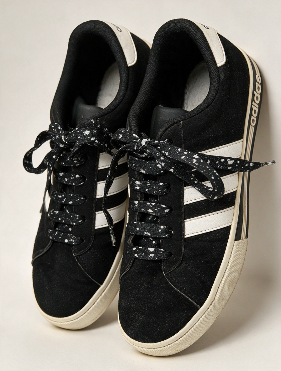 Adidas - Sneakers - zwart-wit, drie adidas-strepen, vetersluiting