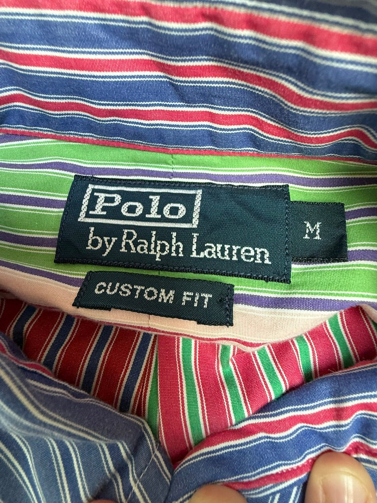Polo Ralph Lauren Custom Fit Gestreept Overhemd Multicolor –  Blouse Maat M – 100% Katoen