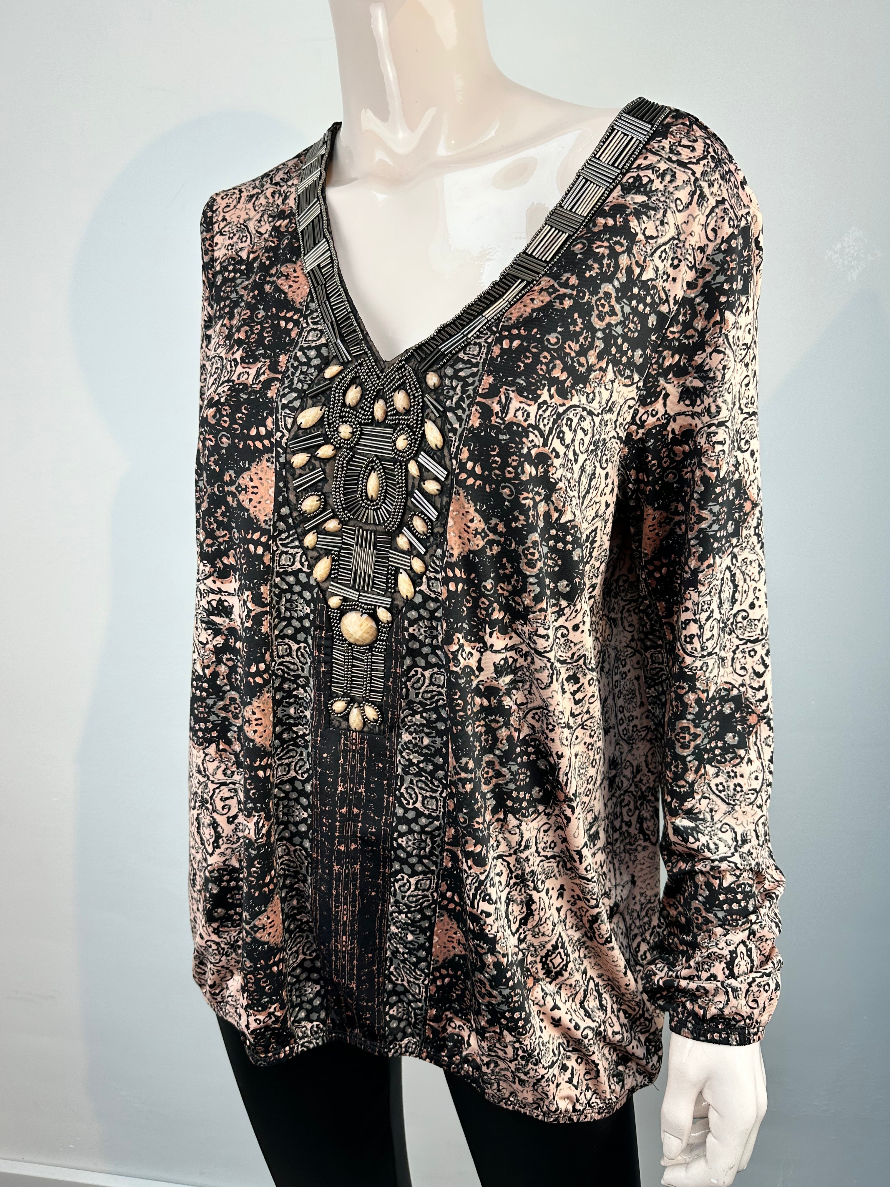 K-Design longsleeve met beaded halslijn maat XL