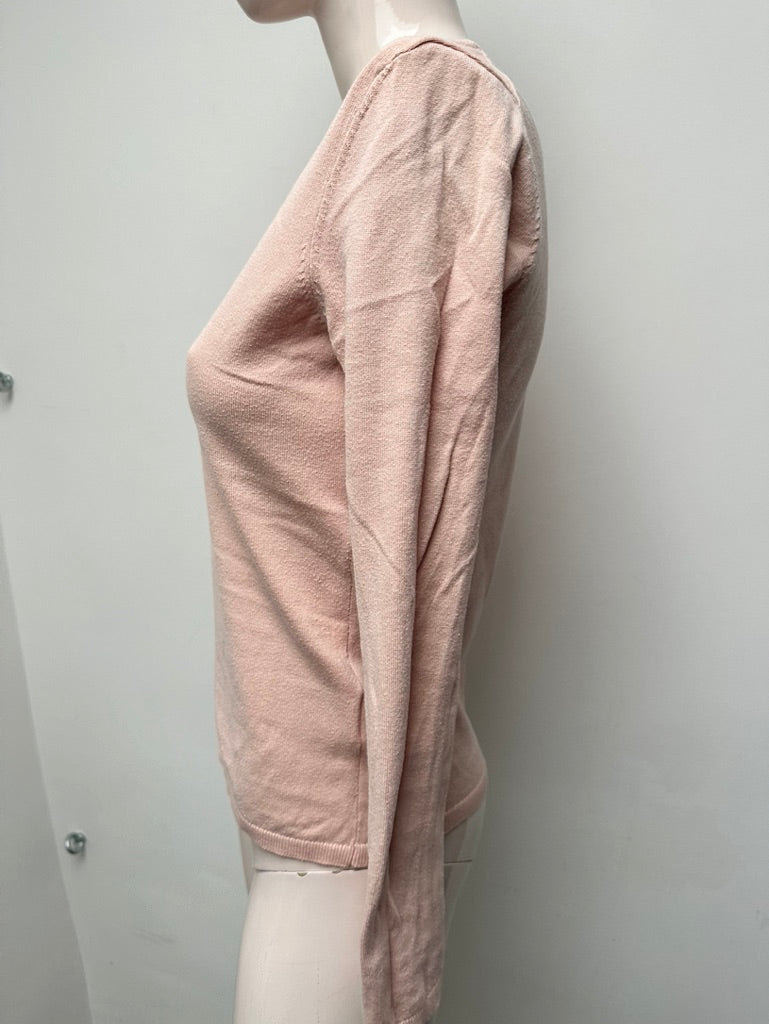 Tommy Hilfiger - Trui - roze, V-hals, fijngebreid - XS
