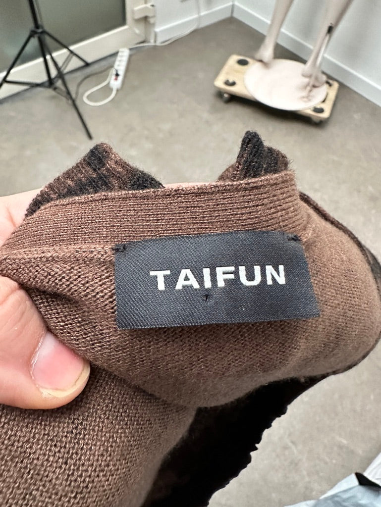 TAIFUN - Trui - panterprint, bruin/zwart, vierkante hals - M