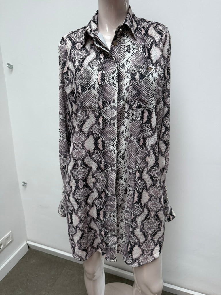JOSH V - Blouse/tuniek - slangenprint, knoopsluiting - M