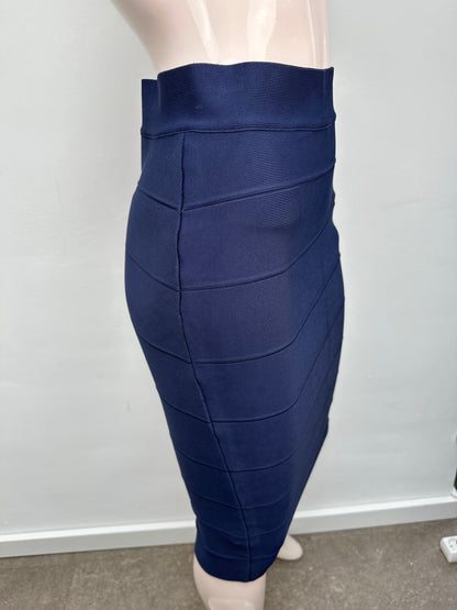 BCBGMAXAZRIA donkerblauwe bodycon rok maat M