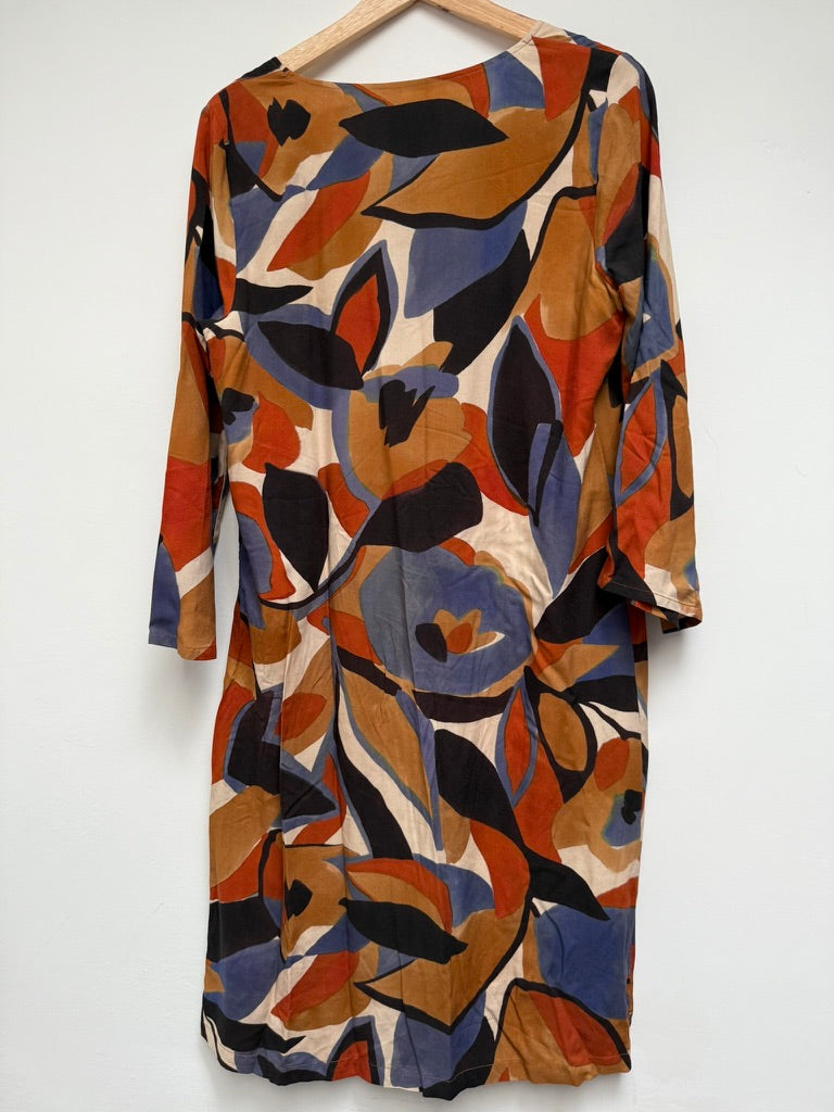 comme ça - Jurk - meerkleurig, abstracte bloemenprint, driekwart mouwen - M