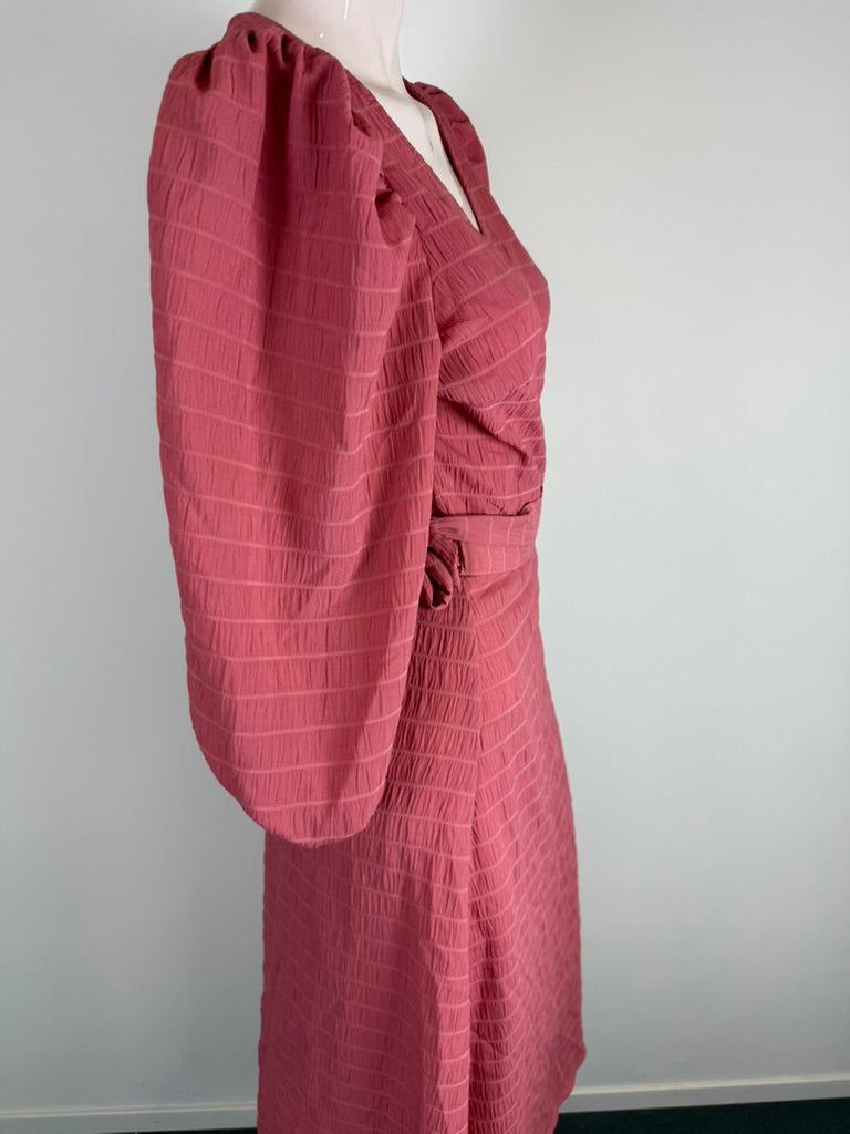 ICHI - Jurk - roze, wikkelmodel, V-hals - XS