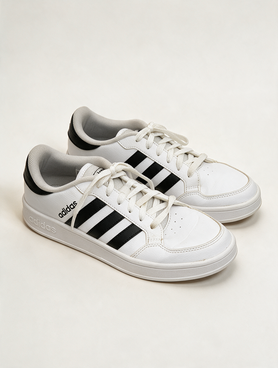 adidas - Sneakers - wit, iconische drie strepen, synthetisch leer - 41 2/3