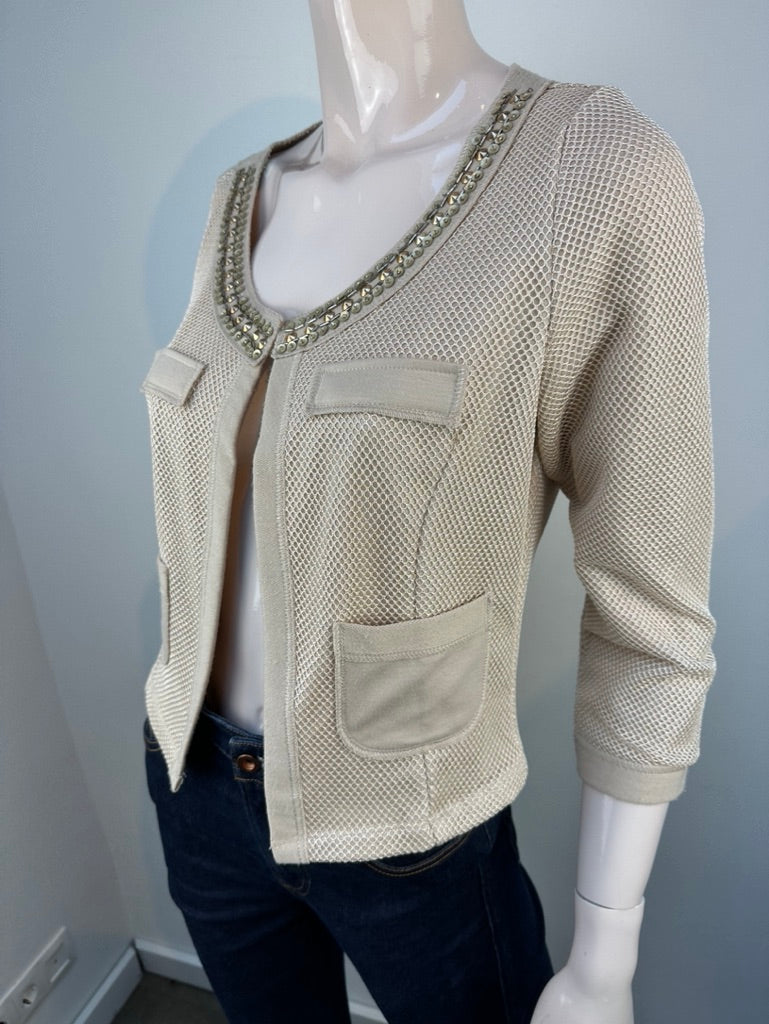 AIRFIELD - Vest - lichtbeige, opengewerkt mesh, zonder sluiting - S