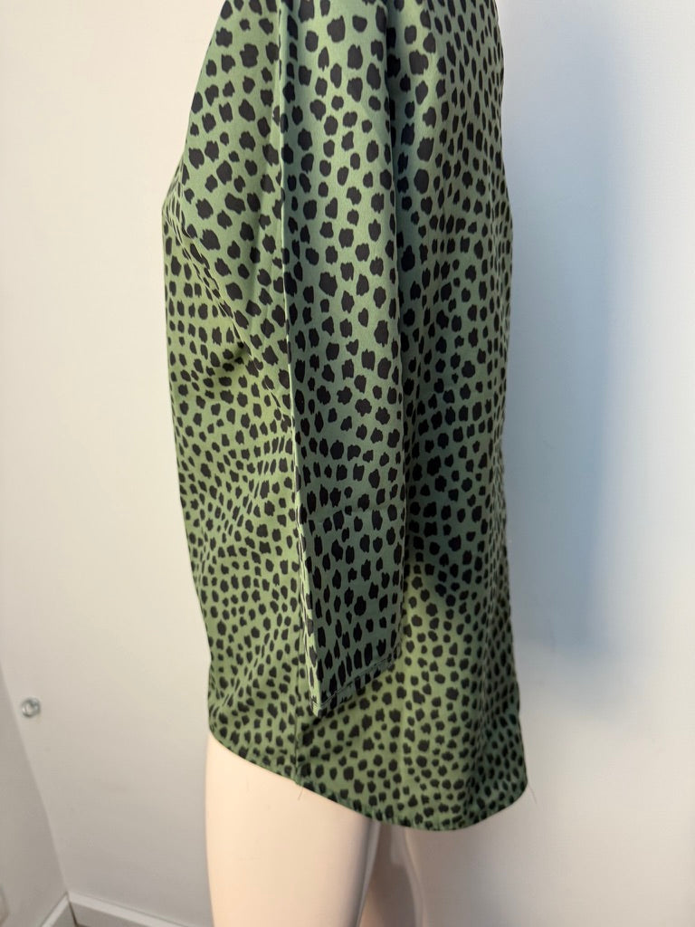 CATWALK JUNKIE - Top - groen-zwart, gevlekt dessin, 3/4 mouw - M