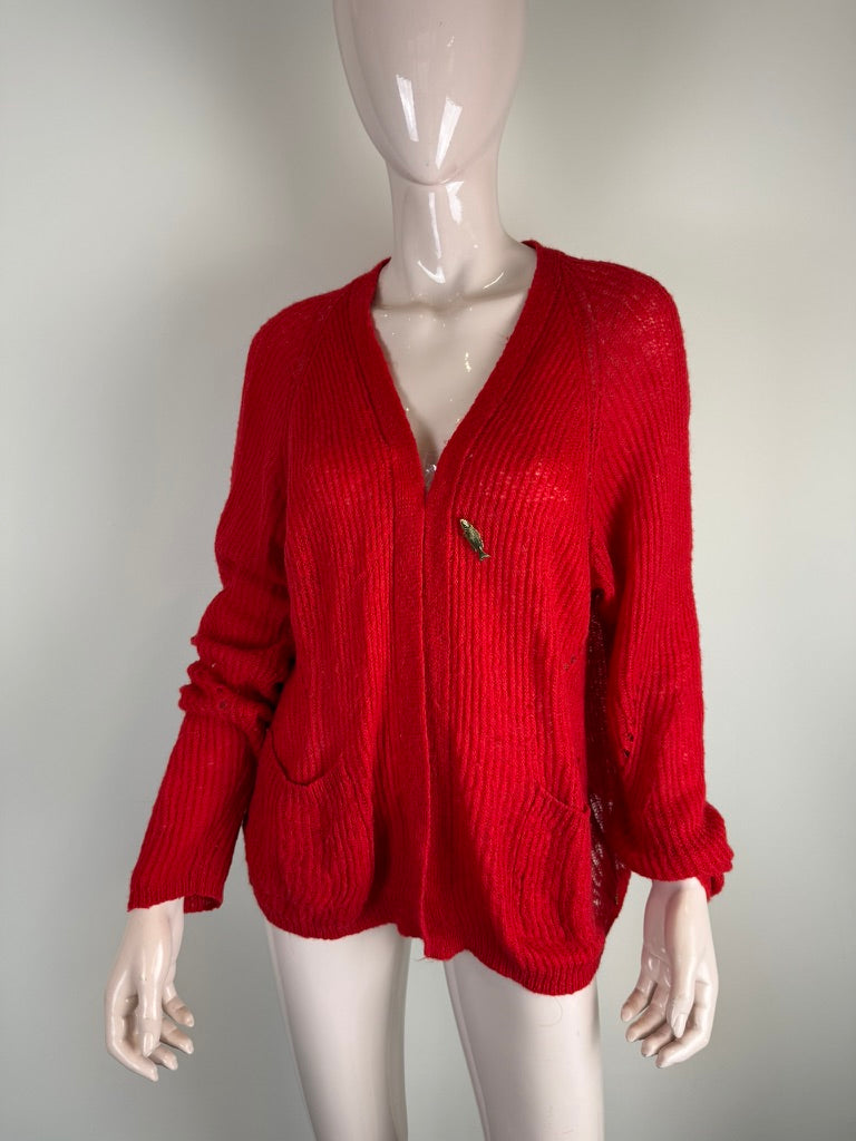 Fabienne Chapot - Vest - rood, gebreid, V-hals - L