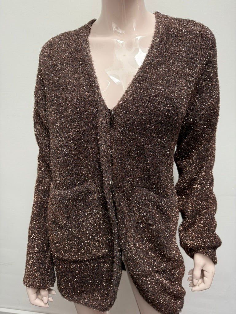 ESSENTIEL ANTWERP - Vest - bruin gemêleerd, subtiele glans, knoopsluiting - S