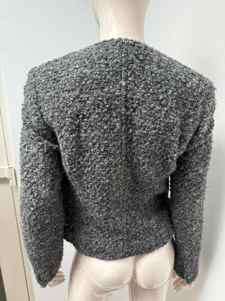 Claudia Sträter - Blazer - grijs, boucléstof, knoopsluiting - S