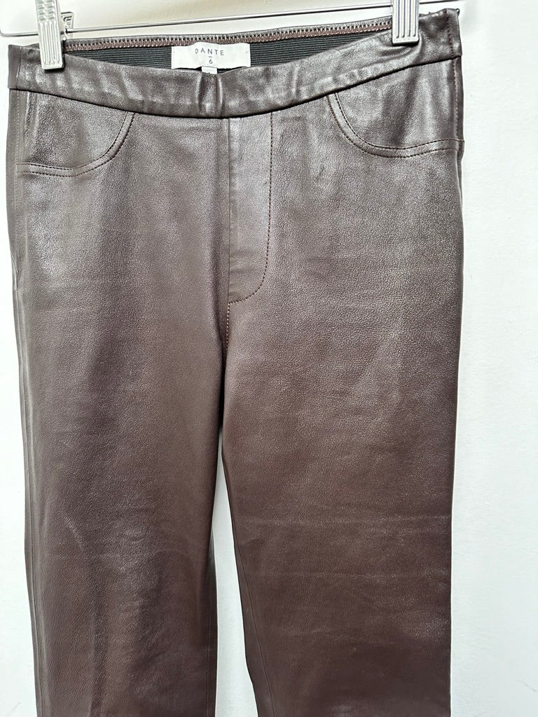 DANTE 6 - Broek - zwart lamsleer, elastische tailleband, zonder sluiting maat XS