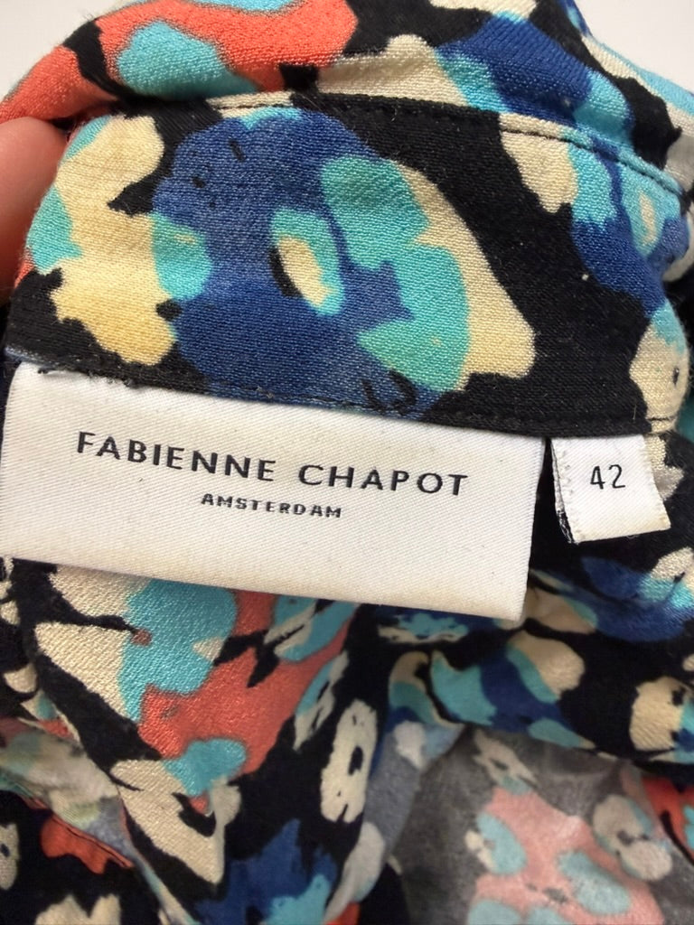 Fabienne Chapot - Blouse - abstracte bloemenprint, lange mouw, knoopsluiting voor - XL