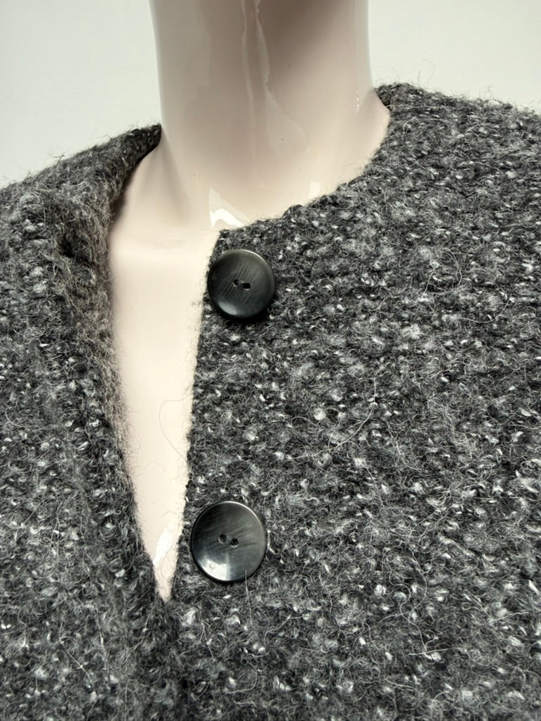 Claudia Sträter - Blazer - grijs, boucléstof, knoopsluiting - S