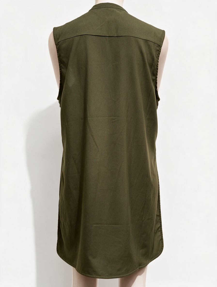 Maria Tailor - Blouse - khaki, mouwloos, V-hals - S