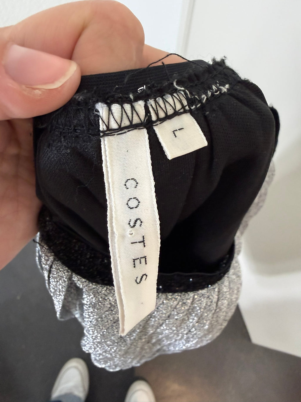 COSTES - Rok - zilver, plissé, glitter - L