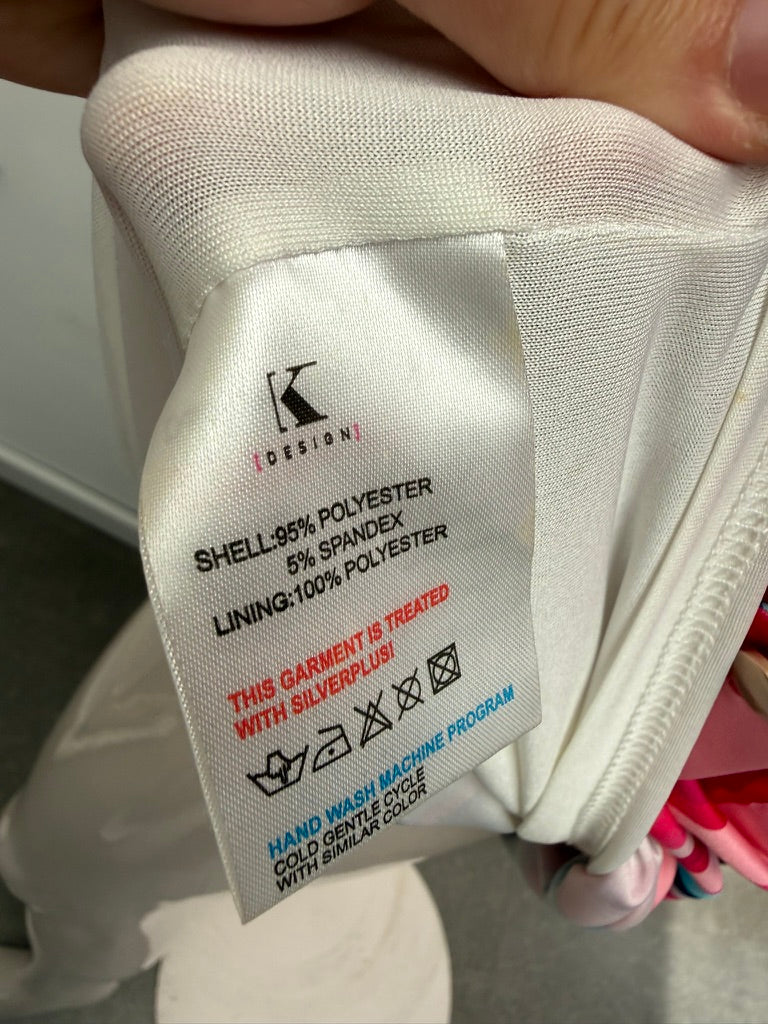 K Design - Jurk - gestreept, knoopsluiting voor, ceintuur maat S