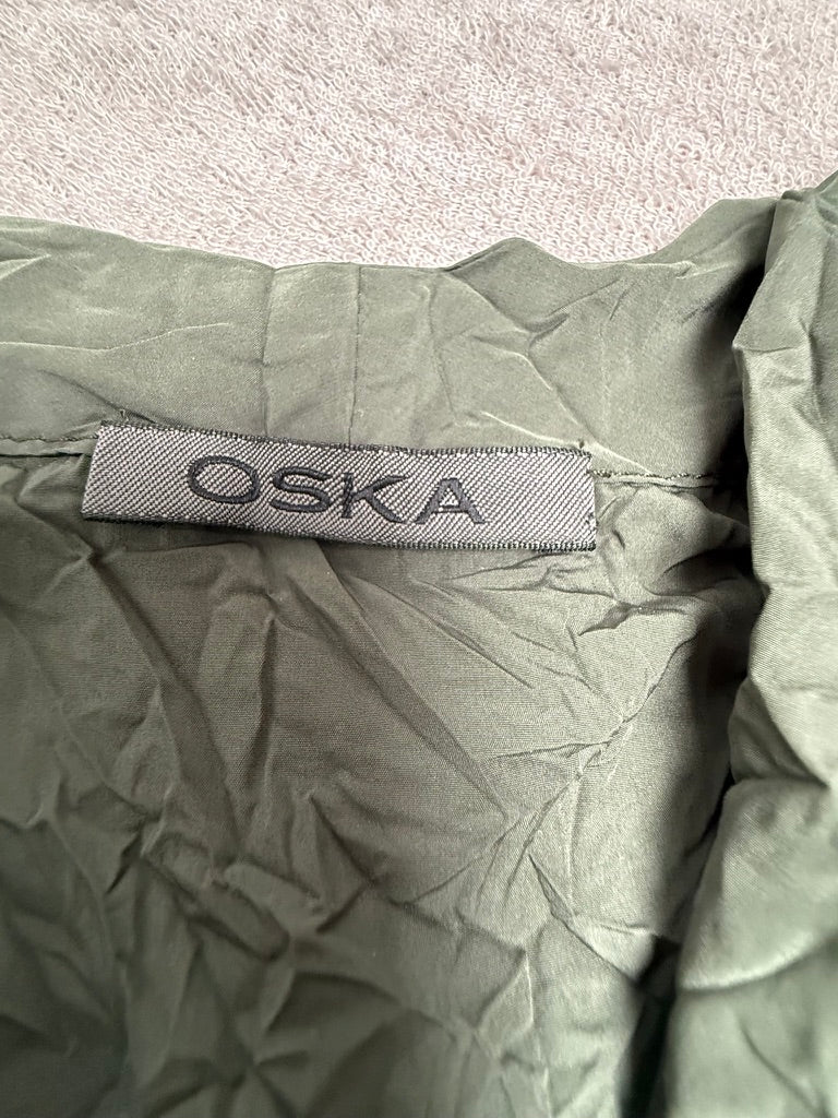 OSKA - Jurk - groen, kraagje, kreukelstructuur