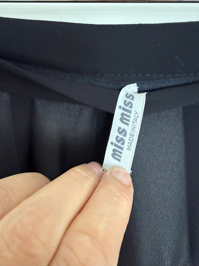 Miss Miss - Rok - zwart/crème, kanten banen - M