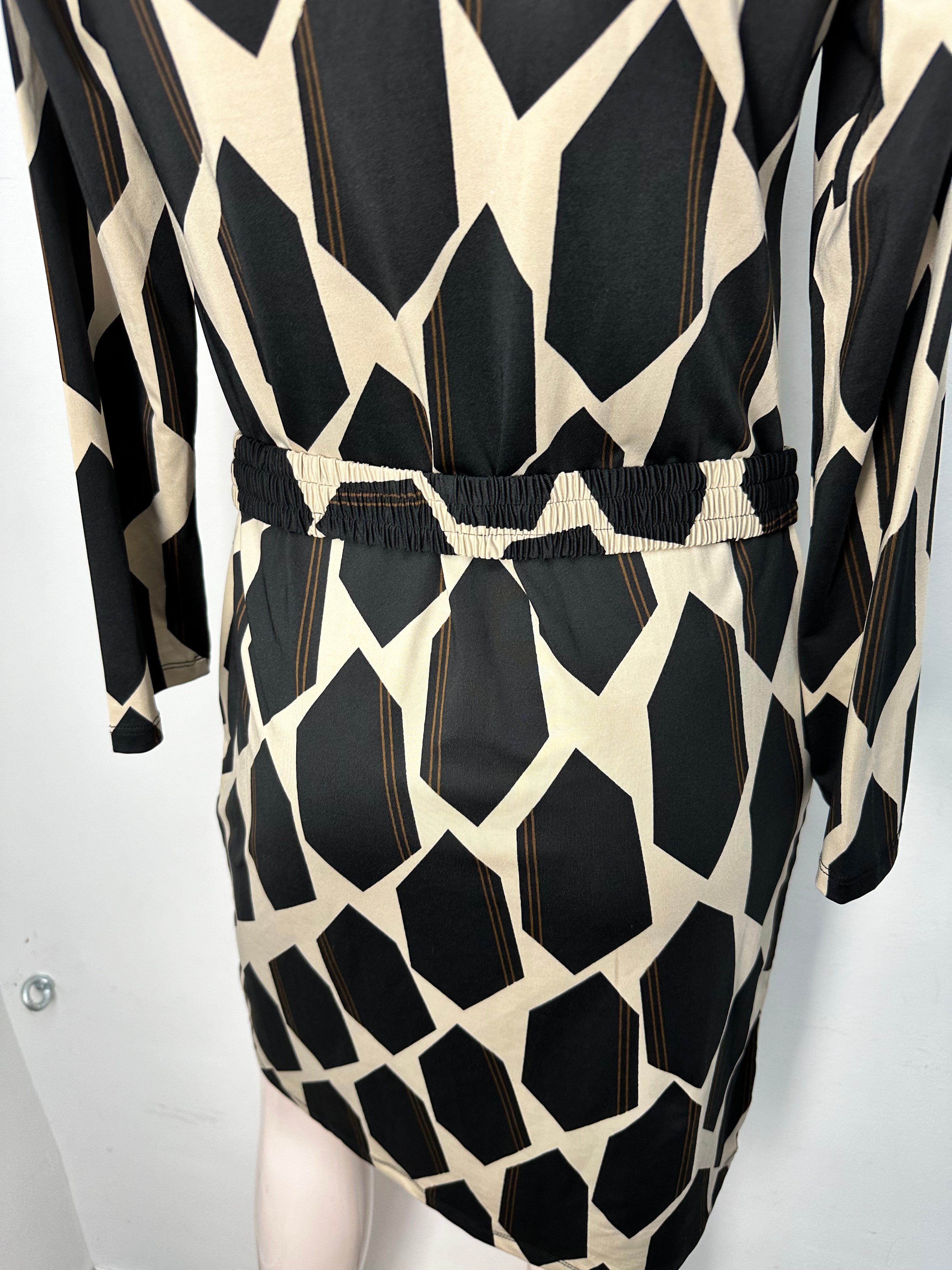 K-design Jurk maat xxs beige; zwart