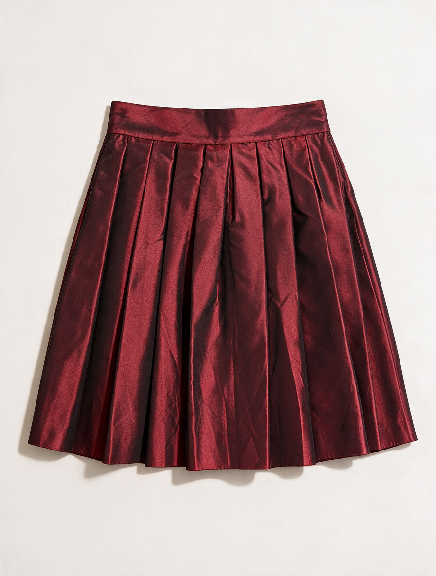 Alain Manoukian Paris - Rok - bordeaux, plooirok, strikdetail - XS