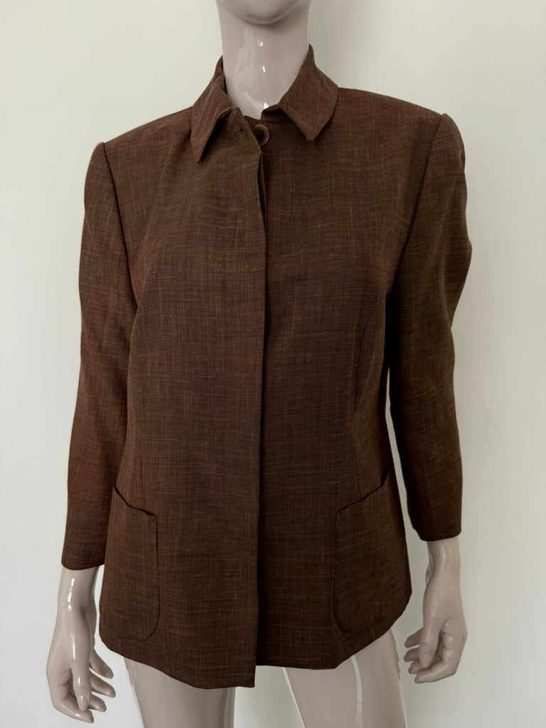 emine’ - Blazer - bruin, verborgen sluiting, opgestikte zakken - XXL